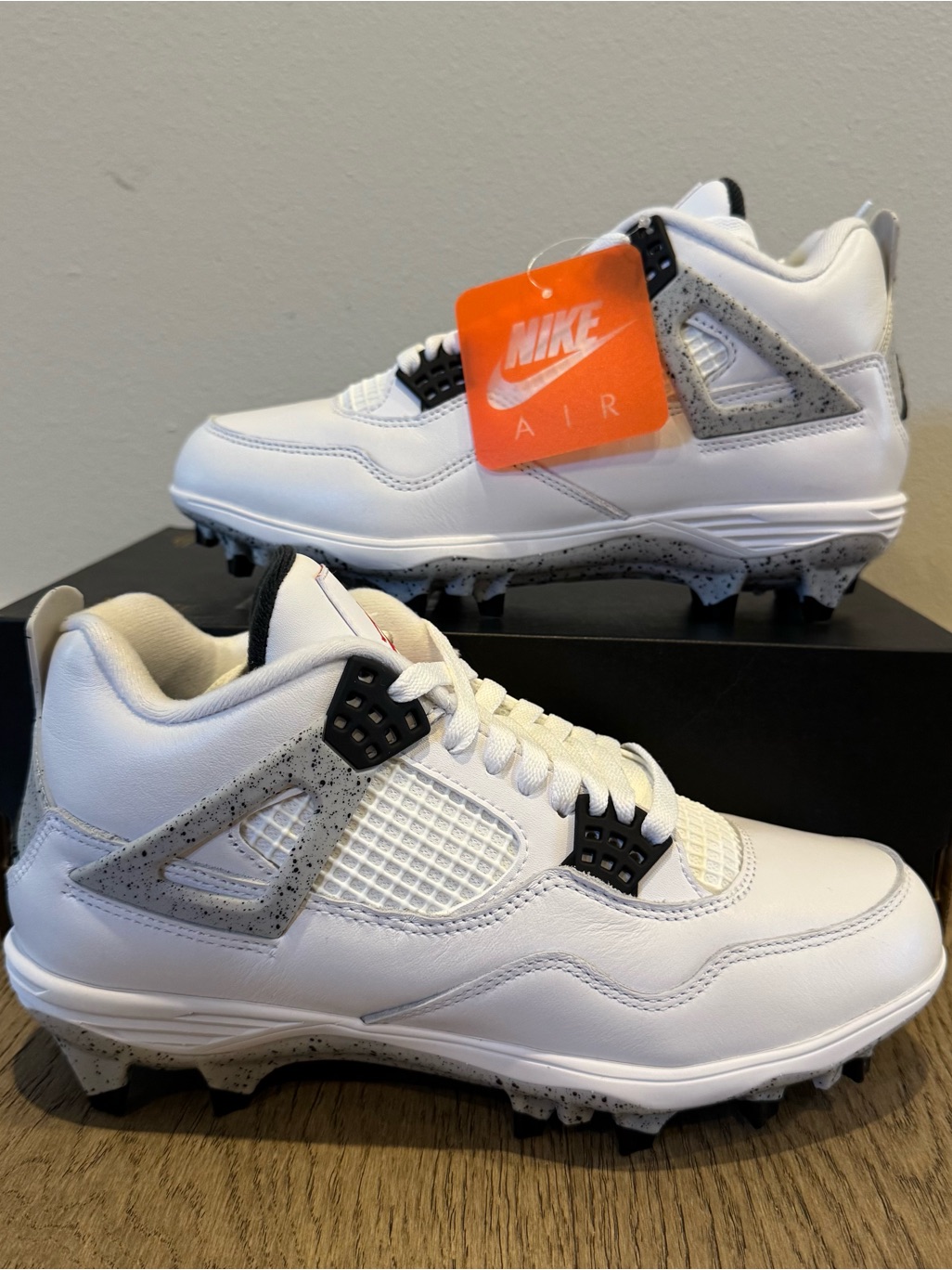 Jordan 4 Retro White Cement Cleats Jordan 4 Retro White Cement Cleats